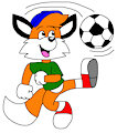 Billy the Fox Pose with Soccer Ball