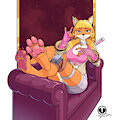 Pink fox paws ( Commission ) by ink0sin