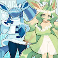 💙Glaceon & Leafeon💚 by Spaicy