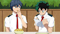 Kaemon and Midoriya: Lunch Time