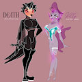 oc's: death and kitty by aquadashi