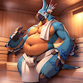 Kass in the sauna (Fat)