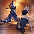 Revali in the sauna