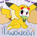 Pikachu Halloween by Bunnyoffuzz