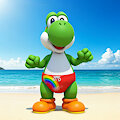 Yoshi on the Beach - G.Gemini AI