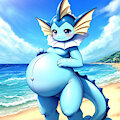 vaporeon's beach by eeveeAI