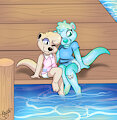 Beach Dock Otters -By NazzNikoNanuke-