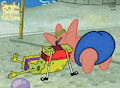 SpongeBob and Patrick stretching the buttocks - E