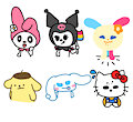 Sanrio characters with SC face by ThePinkCatSwag