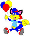 Alex the Fox with a Balloon Pose