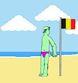 Kjartan on a Beach in Belgium by TerryTheBlueFox