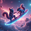 [AI experiment] Space surfing squirrels by dmfalk