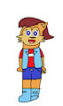 Sally Wearing A Red Shirt With White Stripe