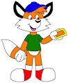 Billy the Fox with a Ticket Pose