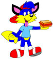 Alex the Fox Having a Sandwich