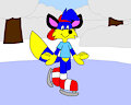 Alex the Fox Skating on the Ice