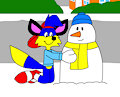 Alex the Fox Making a Snowman