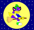 Lilly the Fox on a Broomstick