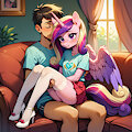 Cadance and human by foxlover7796