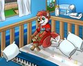 Foxy's play time with his plushy
