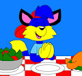 Alex the Fox Praying in the Dinner