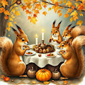 [AI experiments] Squirrels celebrate Thanksgiving in a very nutty, squirrelly way! by dmfalk