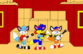 Alex, Billy and Julian Playing Instruments on the Barn