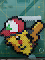 Pikachu Ash Cap Indigo Perler by ryuuiaryuusei