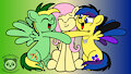 Trio hug (Didgeree,  Fluttershy and PonySeb 2.0)