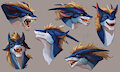 Expressive Dragon's Expression Sheet by teryxc