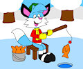 Julian the Fox Fishing on the Ice