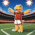 Soccer Agumon by Kitsune2000