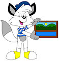 Stanley the Fox Showing a Artwork