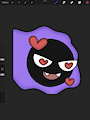 Gastly hearts emote by Lokifan20