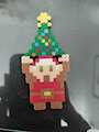 8bit Xmas Link Mini Perler by ryuuiaryuusei