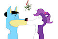 Mario and Fifi kiss under mistletoe