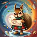 [AI experiments] Multiverse-hopping girl squirrel in a Christmas dress by dmfalk