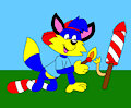 Alex the Fox Doing a Firework Rocket