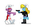 Smurfette VS zombie Smurf (color demo)