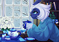 Chibi's warm winter tea (COMMISSION FOR ME) by HyperChibiAbsol