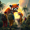 [AI experiments] Journey to the Planet of the super-friendly alien red-pandas! by dmfalk