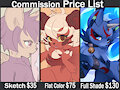 commission price list