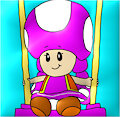 Toadette on swing by frogtable125