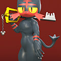 [3D] Litten the Keyblade Wielder by kuby64