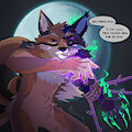 copper paw coyotsune  transforming under the moonlight by NightmeraArt