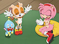 Sonic X AI redraw: Amy and Cream together by quacking