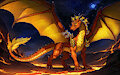 Lava fire dragon Pixel animated art gif by AnastasRadonski