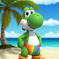 Yoshi on the Beach - AI by SergioLH25