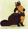 A good scritch - Hazel pine marten taur by FrickenStoat