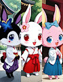 Shrine Bunnies by CelestialBlu3